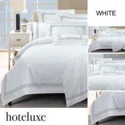 Ritz 1000 TC Embroidered Silver Quilt Cover Set -MANCHESTER COLLECTION Sales 1000TC QCS S