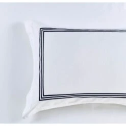 Ritz 1000TC Embroidered White With Navy Quilt Cove 7 Ritz 1000TC Embroidered White With Navy Quilt Cove -MANCHESTER COLLECTION Sales 1000TC QCS NAVY 2