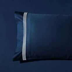 Ritz 1000 TC Embroidered Navy With White Sheet Set -MANCHESTER COLLECTION Sales 1000TC SSET NAVYWWHITE 2