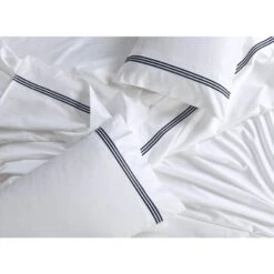 Ritz 1000 TC Embroidered 50cm Mega Sheet Set White -MANCHESTER COLLECTION Sales 1000TC SSET NAVY MEGA 1