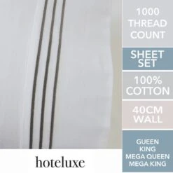 Ritz 1000 TC Embroidered Sheet Set Silver -MANCHESTER COLLECTION Sales 1000TC SSET SILVER 1
