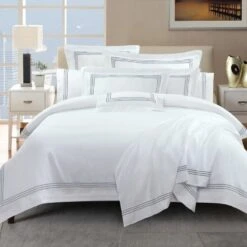 Ritz 1000 TC Embroidered Silver Quilt Cover Set -MANCHESTER COLLECTION Sales 1000tc S SKB 2