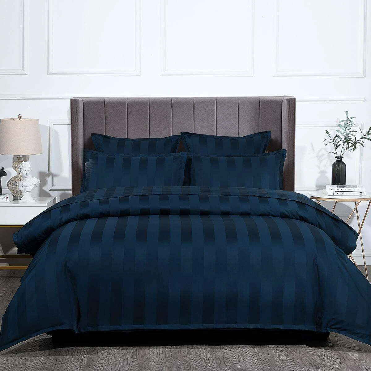 Bespoke 1200TC Quilt Cover Set Navy 3 Bespoke 1200TC Quilt Cover Set Navy