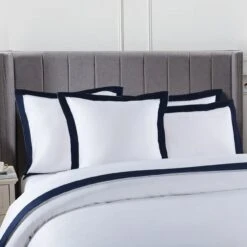 Plaza Navy 1000TC Quilt Cover Set -MANCHESTER COLLECTION Sales 10819 2