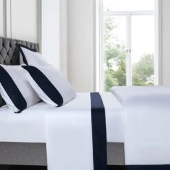 Plaza Navy 1000TC Quilt Cover Set -MANCHESTER COLLECTION Sales 10819 3