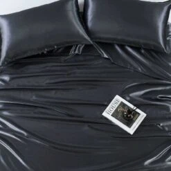 Satin Quilt Cover Set Charcoal -MANCHESTER COLLECTION Sales 30945 2