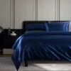 Satin Quilt Cover Set Navy -MANCHESTER COLLECTION Sales 30949