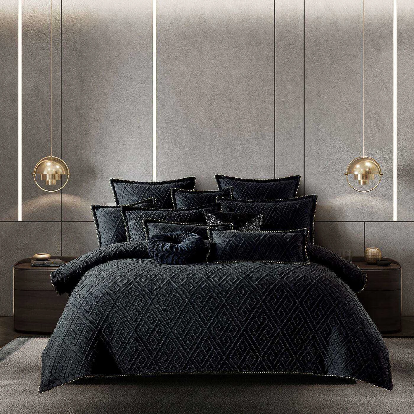 Amalfi Black Quilt Cover Set 3 Amalfi Black Quilt Cover Set