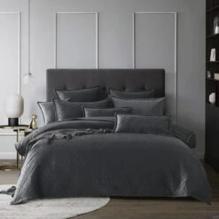 Kolt Quilt Cover Set Charcoal