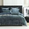 Cody Steel Velvet Quilt Cover Set 2 Cody Steel Velvet Quilt Cover Set -MANCHESTER COLLECTION Sales 32035