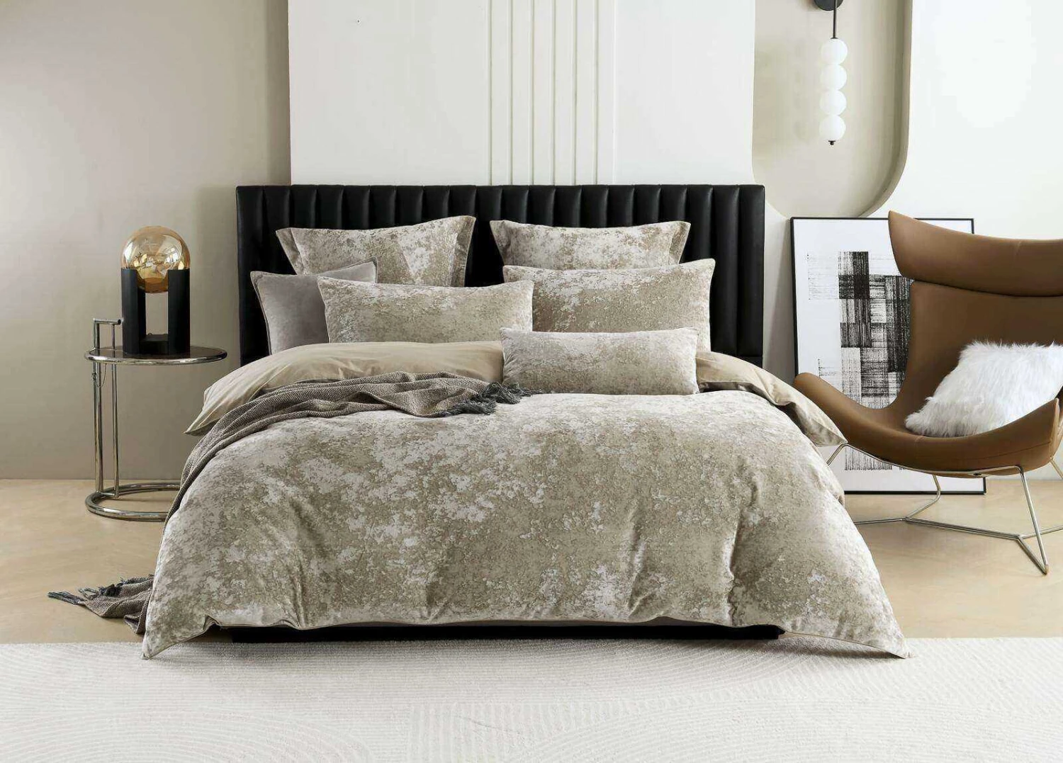 Cody Natural Velvet Quilt Cover Set 4 Cody Natural Velvet Quilt Cover Set - Image 2