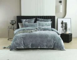 Cody Silver Velvet Quilt Cover Set -MANCHESTER COLLECTION Sales 32038 1