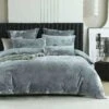 Cody Silver Velvet Quilt Cover Set -MANCHESTER COLLECTION Sales 32038