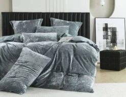 Cody Silver Velvet Quilt Cover Set -MANCHESTER COLLECTION Sales 32038 2