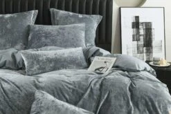 Cody Silver Velvet Quilt Cover Set -MANCHESTER COLLECTION Sales 32038 3