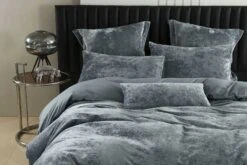 Cody Silver Velvet Quilt Cover Set -MANCHESTER COLLECTION Sales 32038 4
