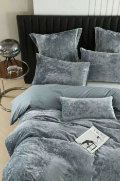 Cody Silver Velvet Quilt Cover Set -MANCHESTER COLLECTION Sales 32038 5