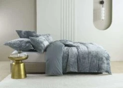 Cody Silver Velvet Quilt Cover Set -MANCHESTER COLLECTION Sales 32038 7