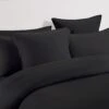 Bamboo Linen Quilt Cover Set Charcoal -MANCHESTER COLLECTION Sales 32474
