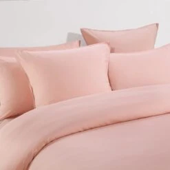 Bamboo Linen Quilt Cover Set Pink