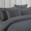 Stone Washed Quilt Cover Set Charcoal -MANCHESTER COLLECTION Sales 32521