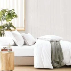 Stone Washed Quilt Cover Set White -MANCHESTER COLLECTION Sales 32523 2