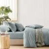 Stone Washed Fitted Sheet Stormy Blue -MANCHESTER COLLECTION Sales 32563