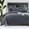 Emma Quilt Cover Set Charcoal -MANCHESTER COLLECTION Sales 32594