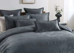 Emma Quilt Cover Set Charcoal -MANCHESTER COLLECTION Sales 32594 2