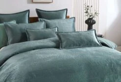 Emma Quilt Cover Set Forest Green -MANCHESTER COLLECTION Sales 32595 2