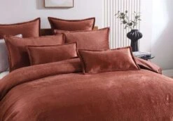 Emma Quilt Cover Set Rust -MANCHESTER COLLECTION Sales 32597 2