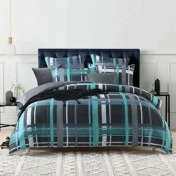 Clark Teal Quilt Cover Set -MANCHESTER COLLECTION Sales 32780 4