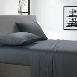400 Thread Count Fitted Sheet Charcoal -MANCHESTER COLLECTION Sales 400TC FITTED CHARCOAL 1