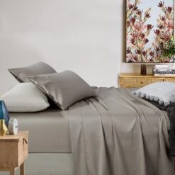 400 Thread Count Fitted Sheet Taupe -MANCHESTER COLLECTION Sales 400TC FITTED TAUPE 2