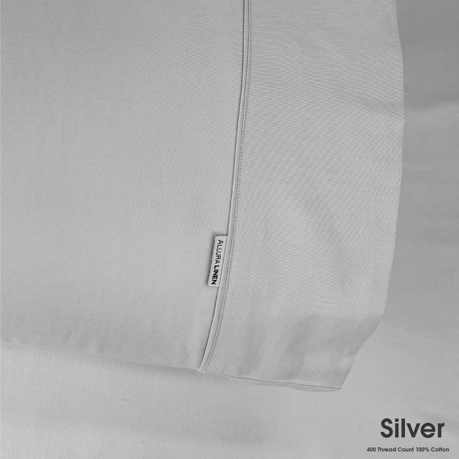 400 Thread Count Sheet Set Silver 3 400 Thread Count Sheet Set Silver