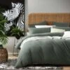 Jersey Quilt Cover Set Olive Green -MANCHESTER COLLECTION Sales JERSEY QCS OLIVEGREEN