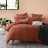 Jersey Quilt Cover Set Rust -MANCHESTER COLLECTION Sales JERSEY QCS RUST